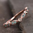 Art Deco Ring Alexandrite and Peridot Wedding Band Dlicate Ring June Birthstone Ring Rose Gold Plated Anniversary Gift Hot on Sale