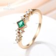 Mini Square Cut Emeral Ring Women 3.5mm Natural Emerald Jewelry White Gold Daily Ring Online Hot Sale