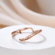 Art Deco Plain Gold Band Open Gap 14k 18k Pink Gold Stacking Wedding Band Anniversary Gift Cheap