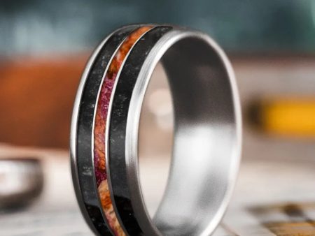 Custom Design - 3-Inlay Narrow Center Ring A1oZYLBraHG5Or1r557Kwizs on Sale