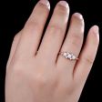 14K 18K Gold Antique White Opal Diamond Rose Gold Engagement Ring Three Stone Discount