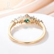 Mini Square Cut Emeral Ring Women 3.5mm Natural Emerald Jewelry White Gold Daily Ring Online Hot Sale