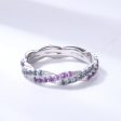 Twisted Alexandrite Amethyst White Gold Wedding Band Infinity Full Eternity Ring Sale