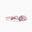 Vintage Pear Amethyst Wedding Band Rose Gold Opal Moissanite Cluster Wedding Ring Mixed Stone Promise Band Multi Birthstone Family Ring Cheap