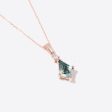 Kite Cut Natural Moss Agate Necklace 14k Gold Diamond Pendant Online