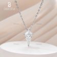 V-Prong Long Kite Step Cut Colorless Moissanite Solitaire Pendant Necklace Bridesmaid Bridal Jewelry on Sale