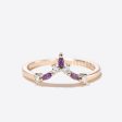 14k Gold Moissanite Amethyst Wedding Band 7 Stone Curved Matching Band Fashion