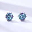 1ct Solitaire Round Cut Color-Change Alexandrite Stud Earrings Minimalist Earrings Online now