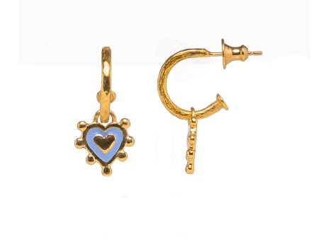 Cornflower Blue Sacred Heart Earrings Online Sale