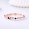 Sapphire Diamond Wedding Ring Half Eternity Matching Band Rose Gold Online Hot Sale