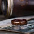 (In-Stock) The USS New Jersey - Bloodwood Edition | Men s Battleship Teak Wood Wedding Band with Bloodwood Liner & 14k Yellow Gold Offset Inlay - Size 8.5 | 5mm Wide Online Sale