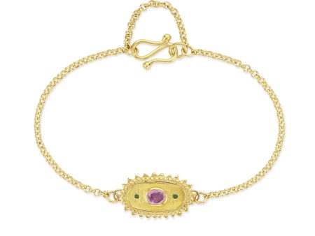 Gold, Pink Sapphire & Diamond Kinship Amulet Bracelet Hot on Sale