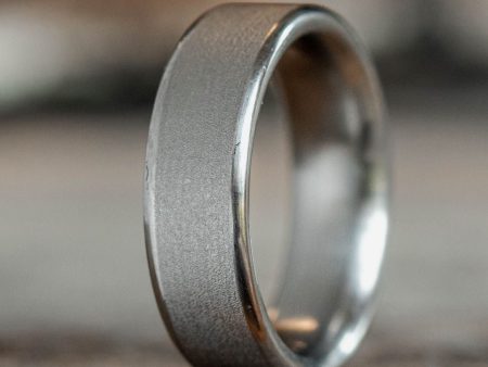 (In -Stock) The Aerodyne - Brushed Titanium Wedding Band - Size 4.75 | 6mm Wide For Discount