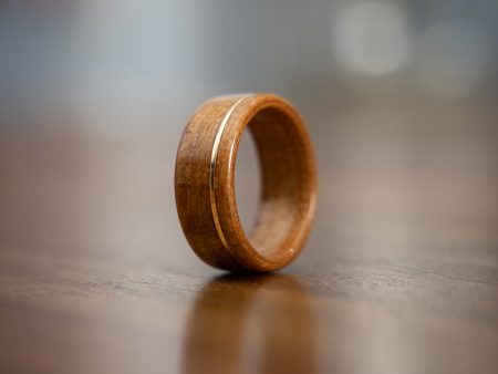 (In-Stock) Louisiana Bogwood Ring & Offset Yellow Gold - Size 10.5 | 9mm Wide Fashion