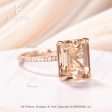 9x11mm 5 Carat Emerald Cut Morganite Engagement Ring Rose Gold Accent Diamonds Online Sale