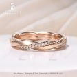 Twist Diamond Wedding Band in Solid Rose Gold Stacking Matching Wedding Ring Supply